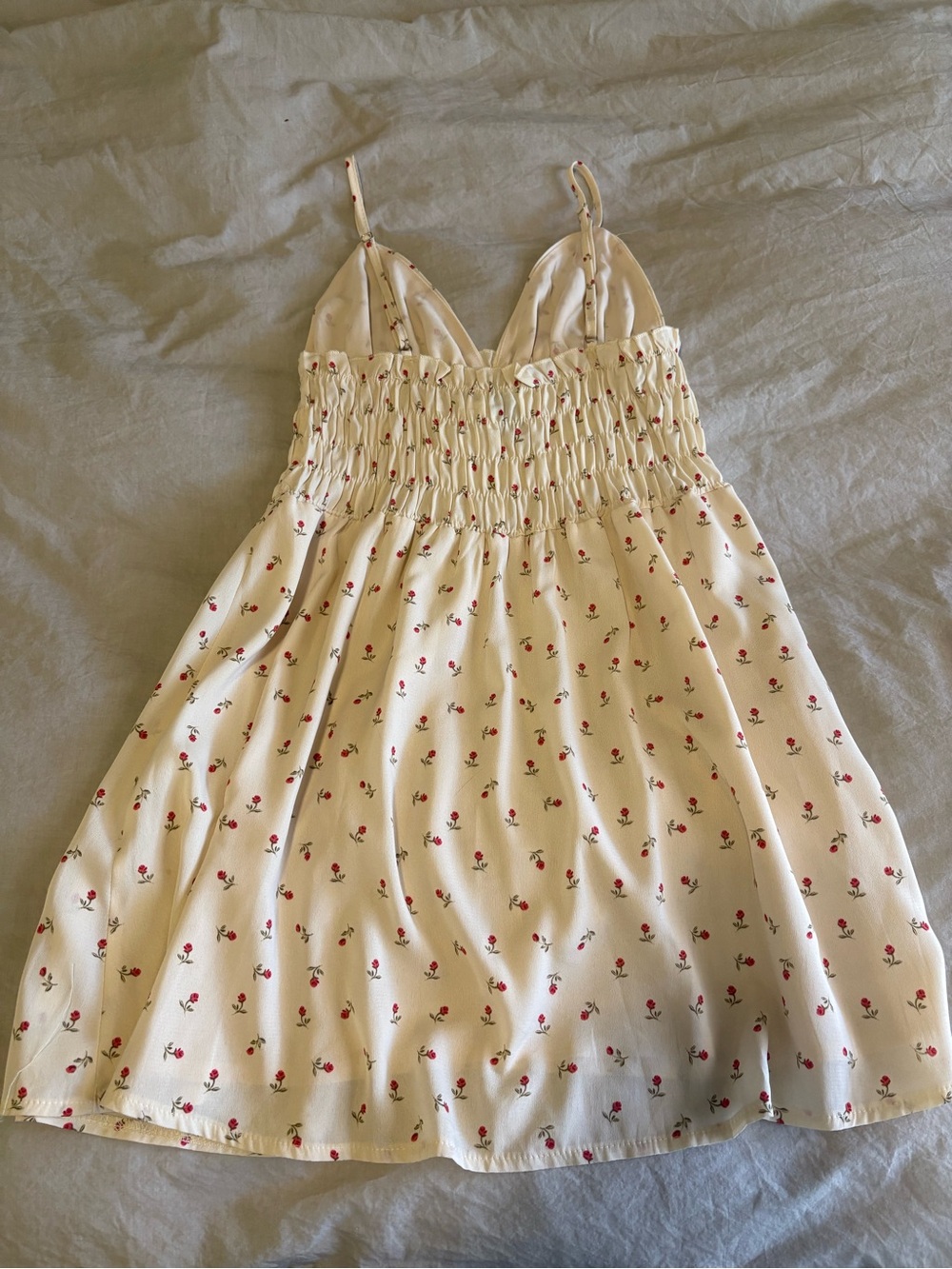 Princess Polly Cream Mini Dress with Red Floral Print - Picture 7 of 15